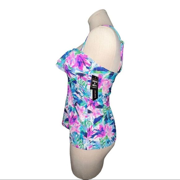 Island Escape Mali Bloom Tahiti Printed Tank White Multicolor Womens Size 10 NWT - Picture 4 of 8